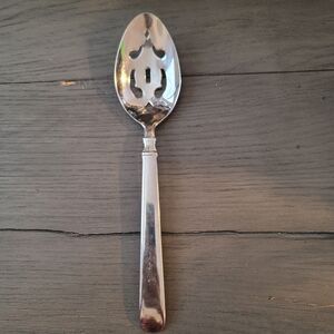 JA Henckels Synergy Frosted Glossy 18/10  China Pierced Serving Spoon 8 1/2"